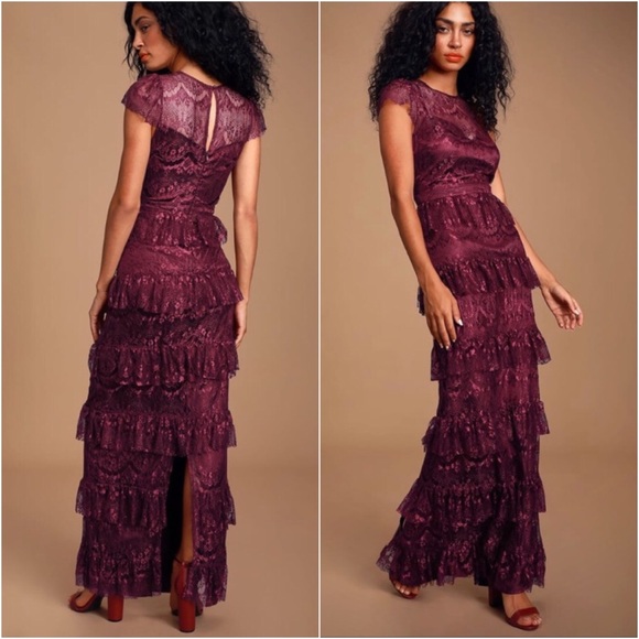 Lulu’s “Lovely Daydreamer” Lace Tiered Maxi Dress - Picture 9 of 12